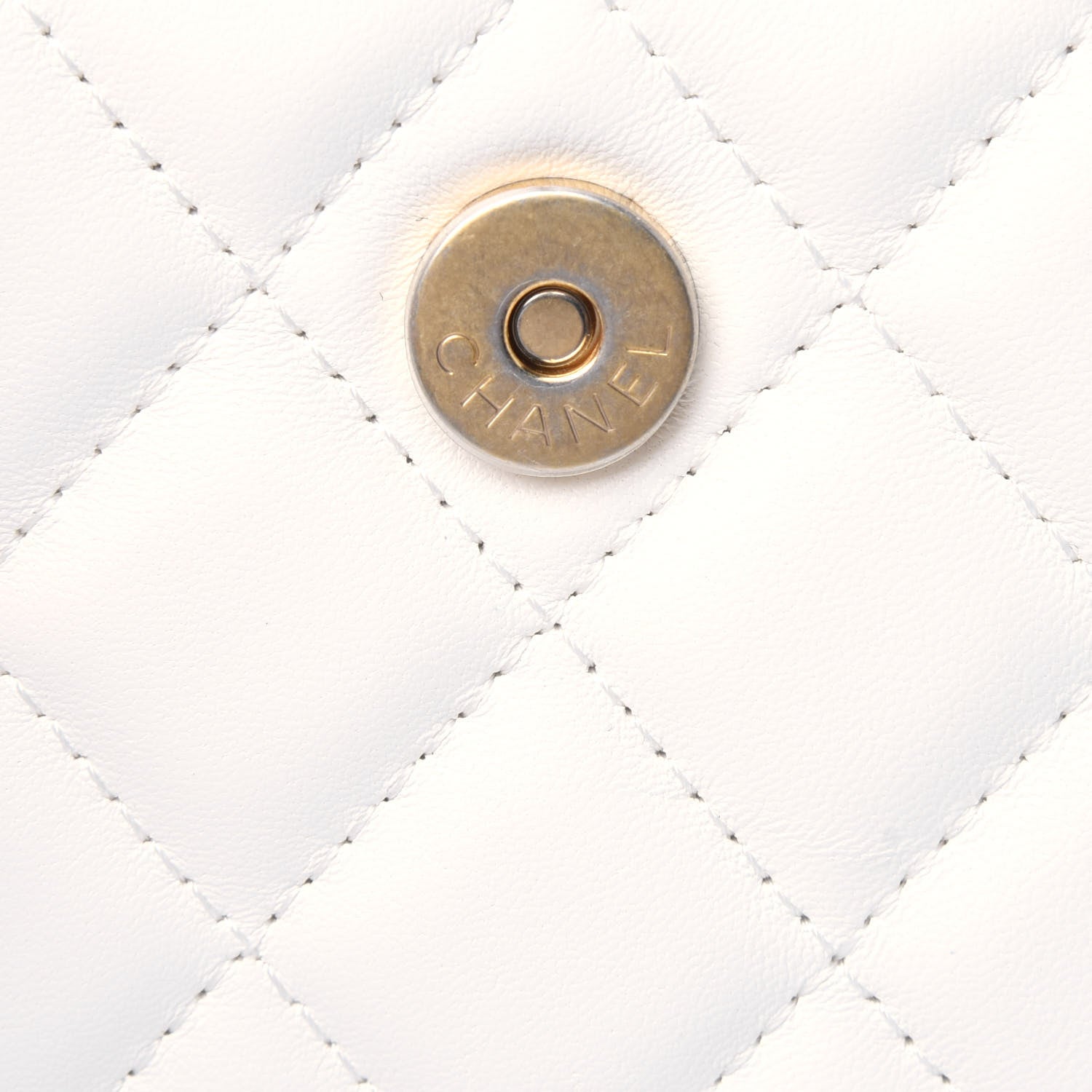 Chanel Lambskin Quilted Pearl Crush Clutch With Chain White 9 of 14