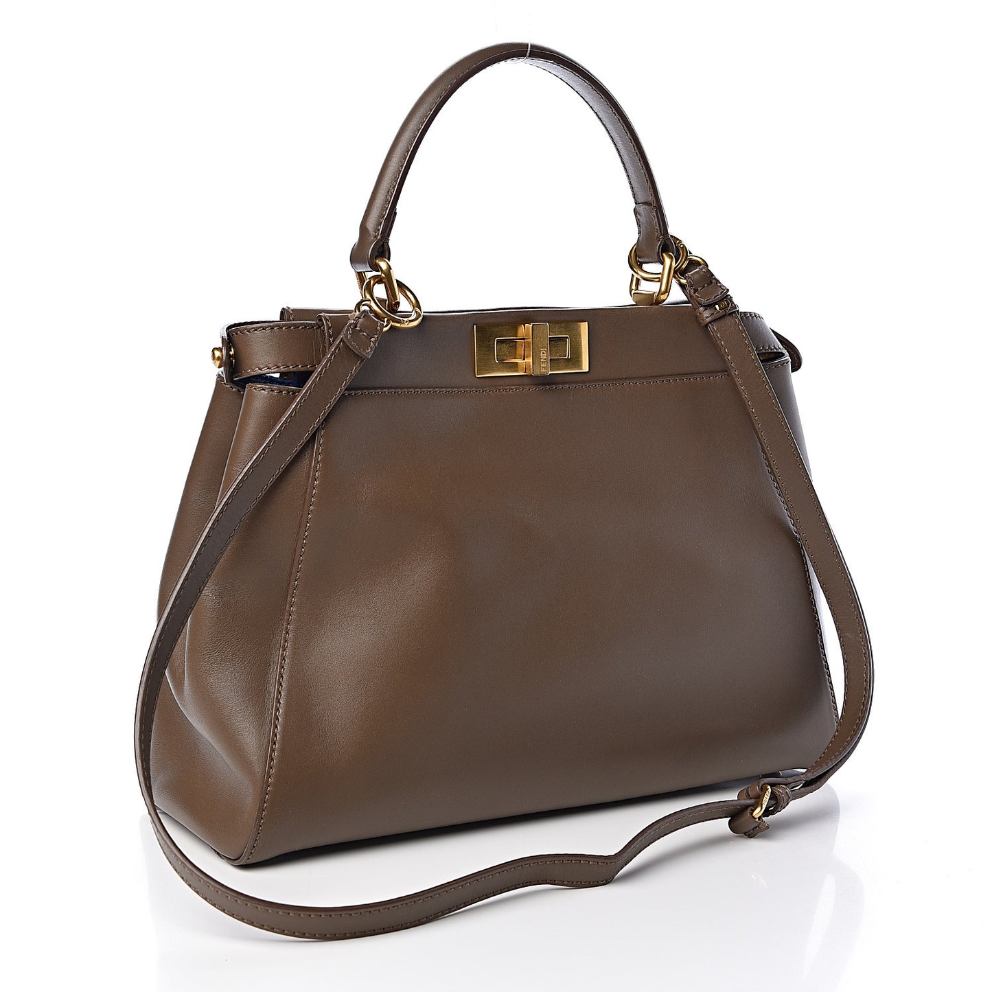 Vitello Morgan Shiny Nappa Medium Peekaboo Iconic Satchel Foresta Blue