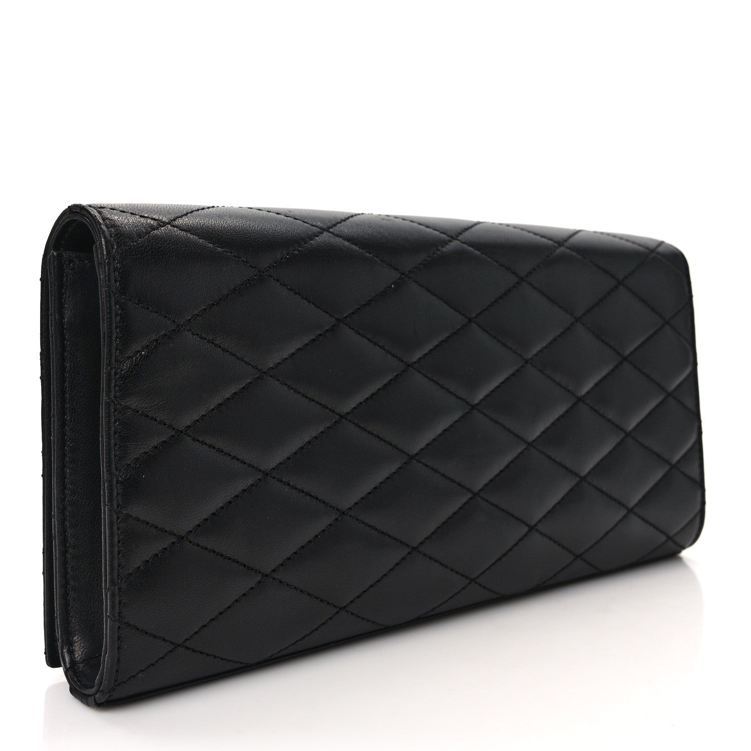 Saint Laurent Lambskin Quilted Kate Clutch Black 3 of 9