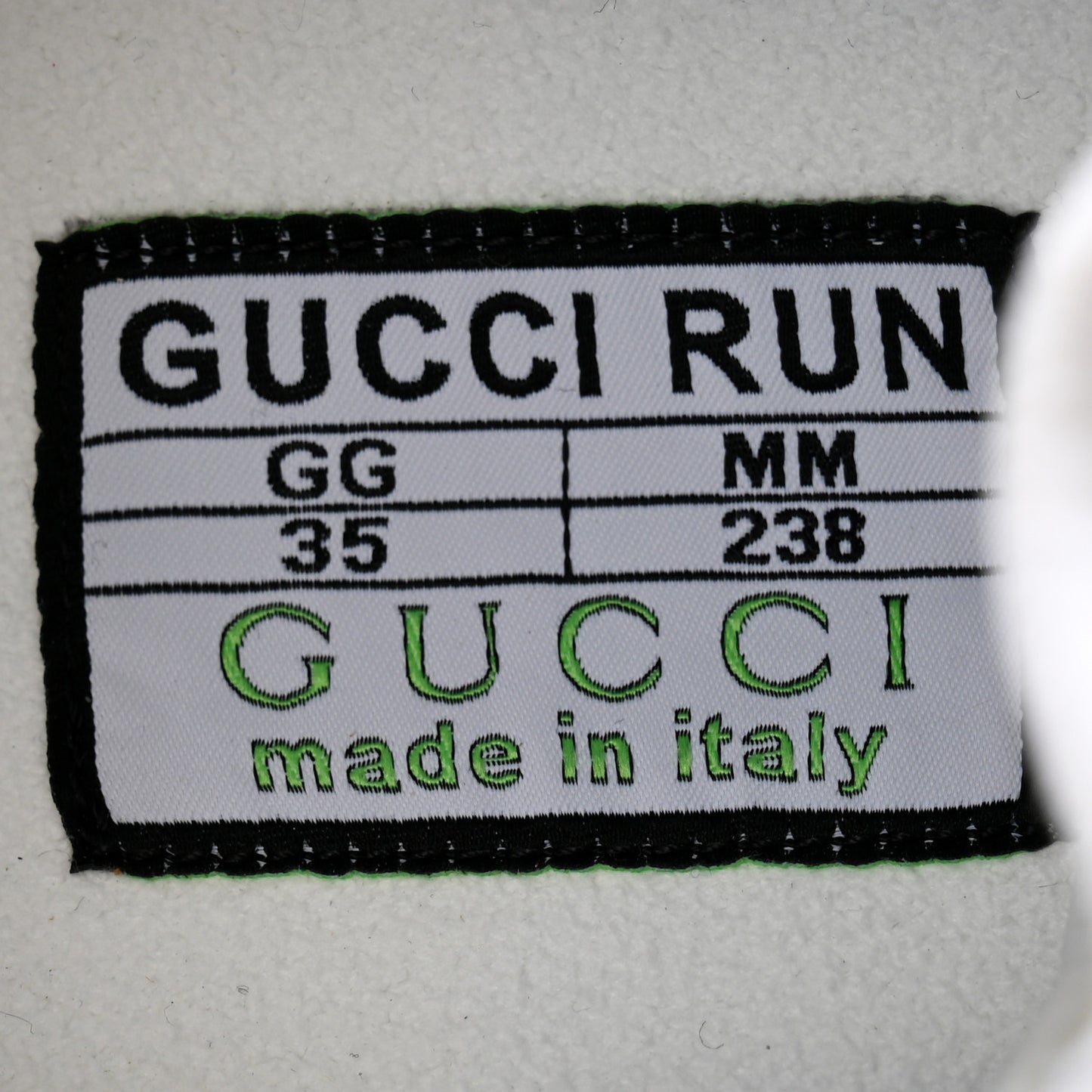 Technical Knit Fabric Waves GG Monogram Womens Gucci Run Sneakers 35 Great White Bright Splash Thunder Grey Sky