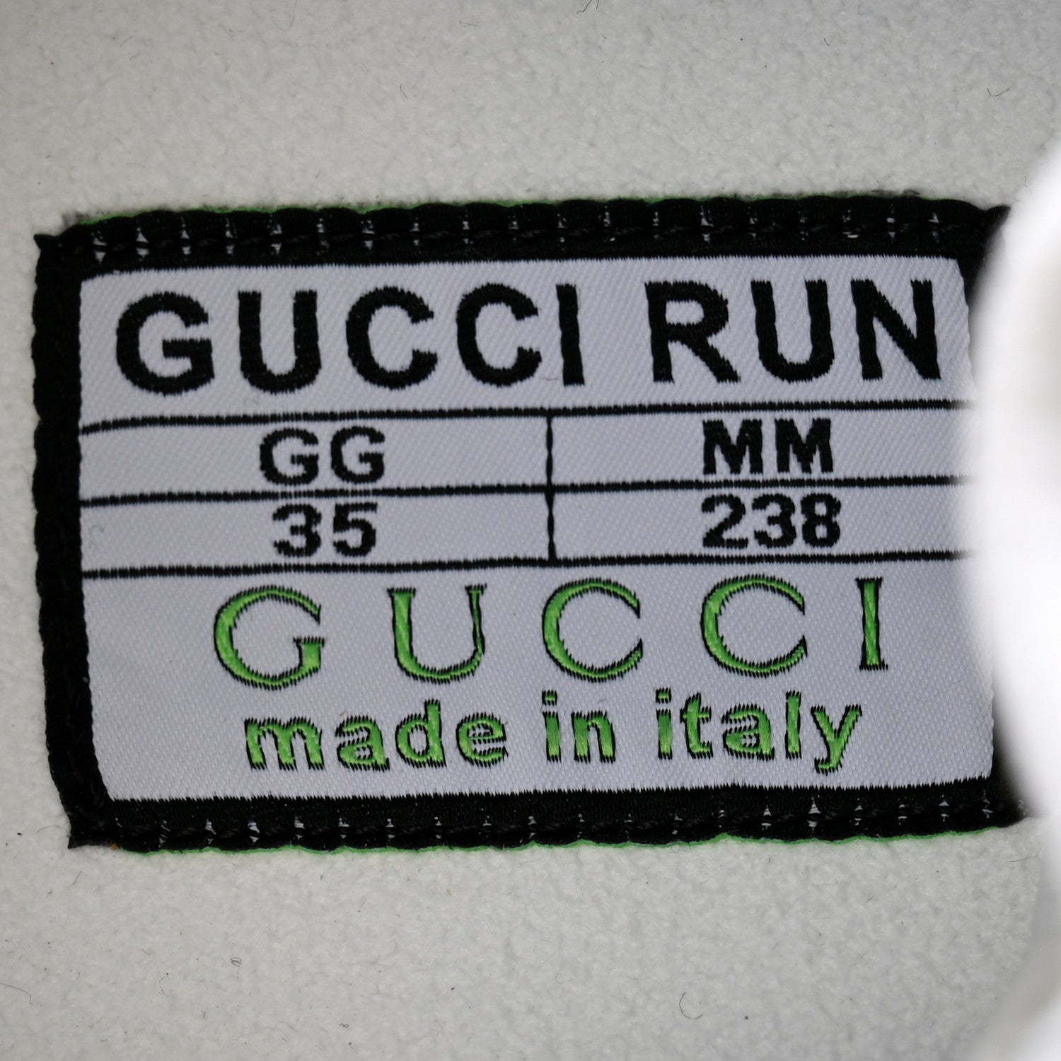 Gucci Technical Knit Fabric Waves GG Monogram Womens Gucci Run Sneakers 35 Great White Bright Splash Thunder Grey Sky 6 of 7