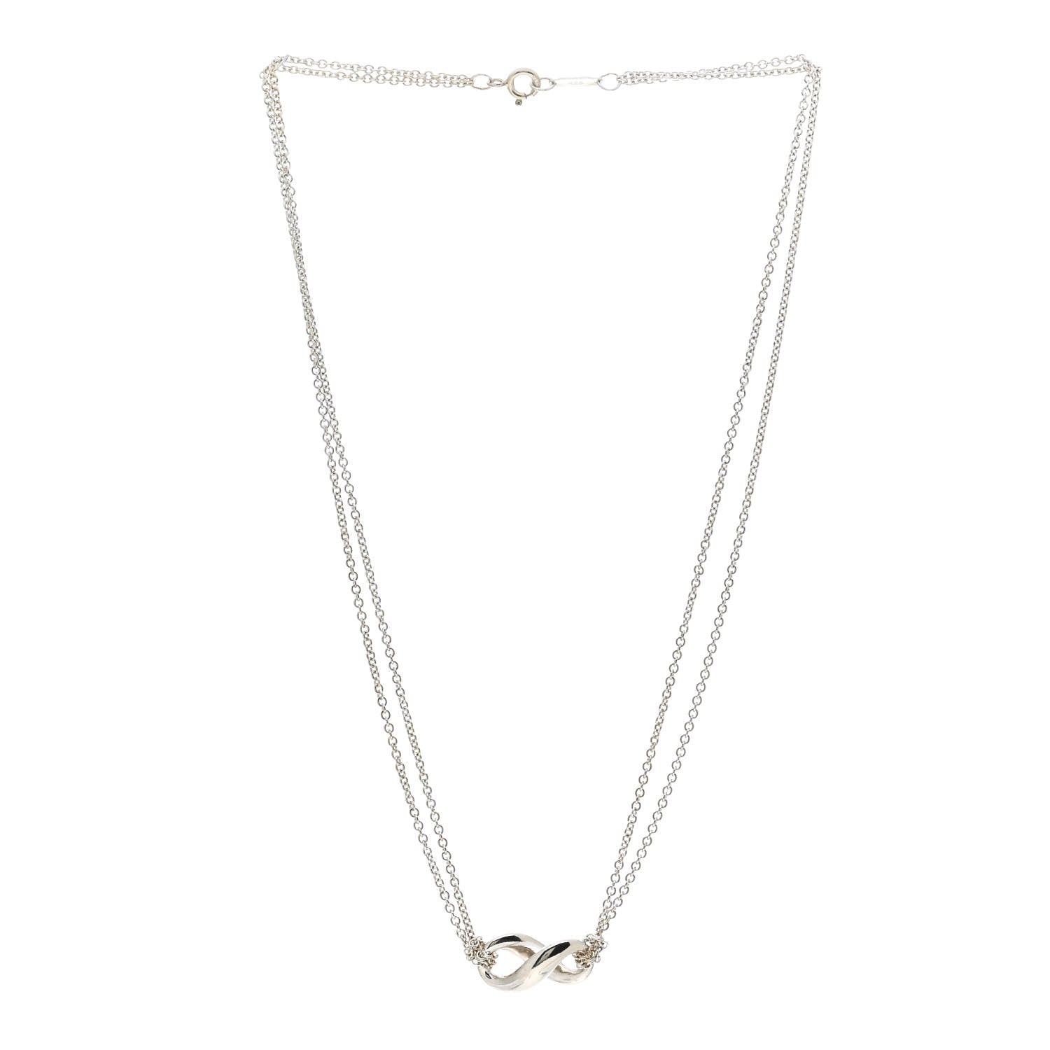 Tiffany Sterling Silver Figure 8 Pendant Necklace 2 of 3