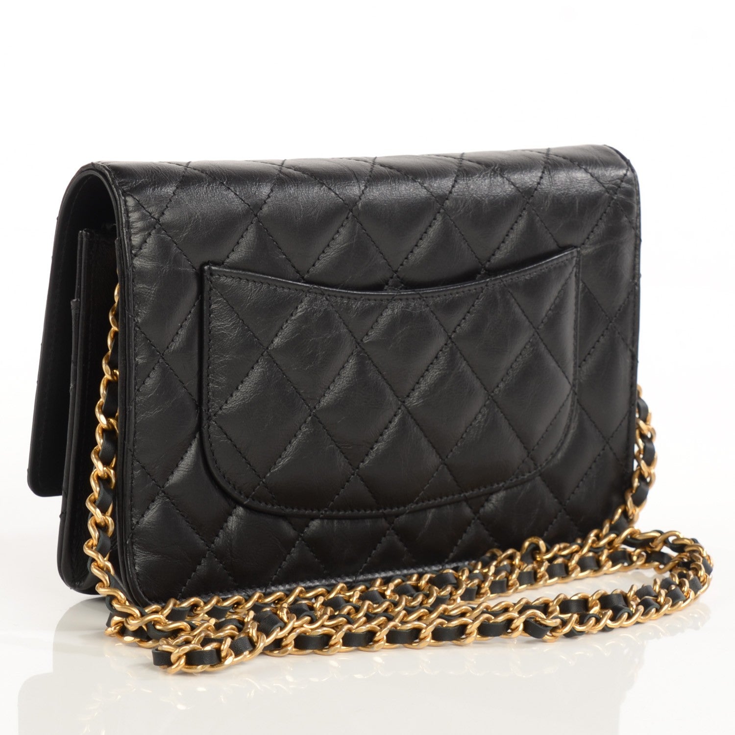Chanel Aged Calfskin Lady of Luck 2.55 Reissue Wallet on Chain WOC Black 4 of 14