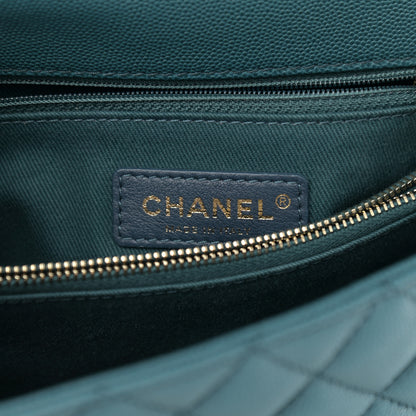 Chanel Caviar Quilted Small Coco Handle Flap Dark Turqouise 6 of 11