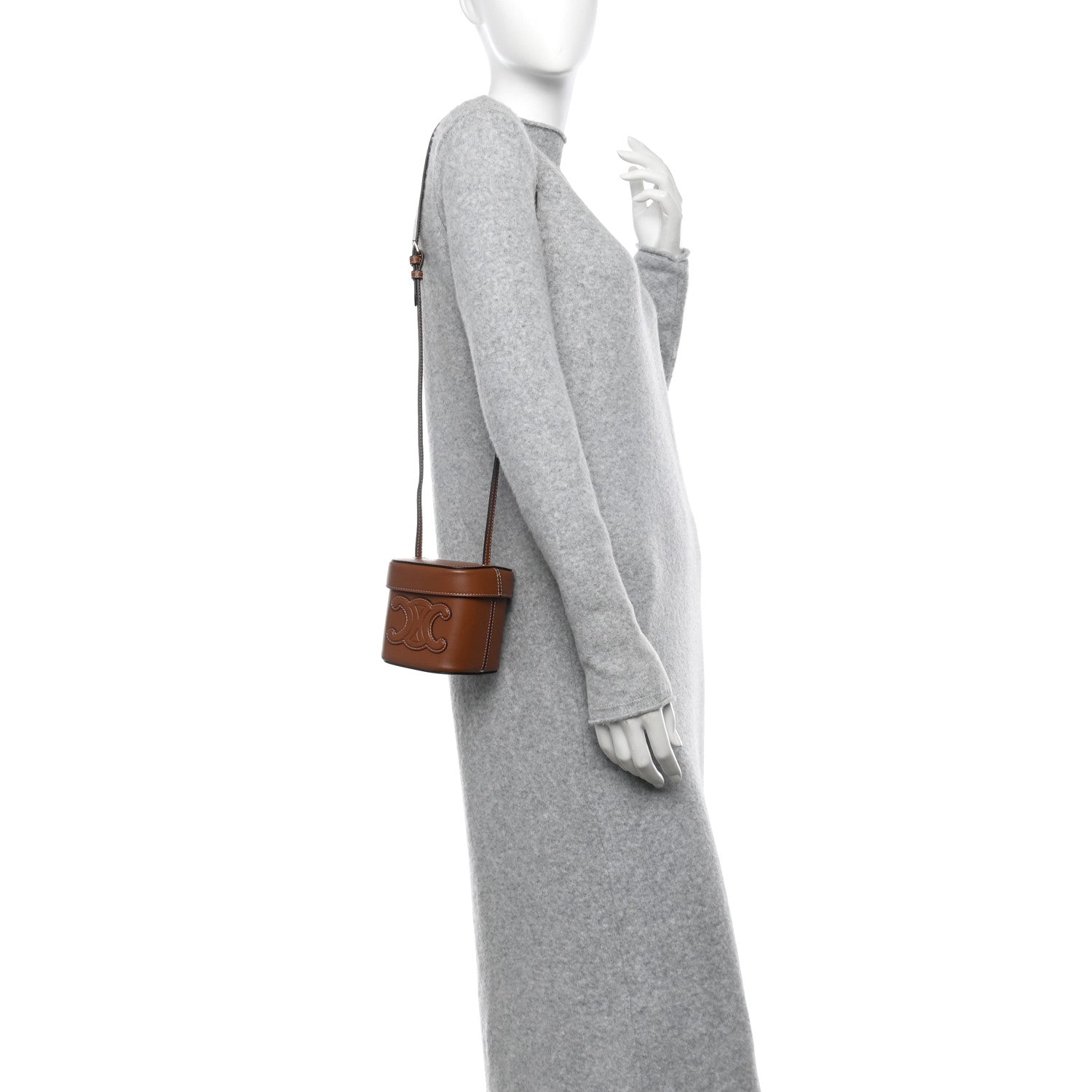 Celine Smooth Calfskin Small Cuir Triomphe Box Tan 2 of 10