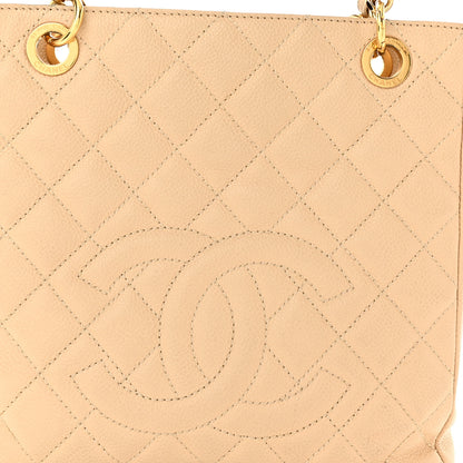 Chanel Caviar Quilted Petit Shopping Tote PST Beige Clair 8 of 10