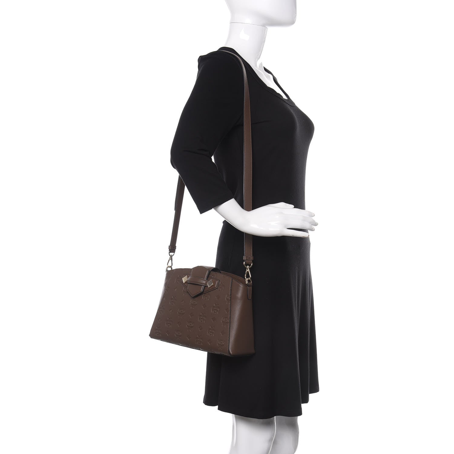 MCM Calfskin Ottomar Essential Crossbody Bag Brown 2 of 9