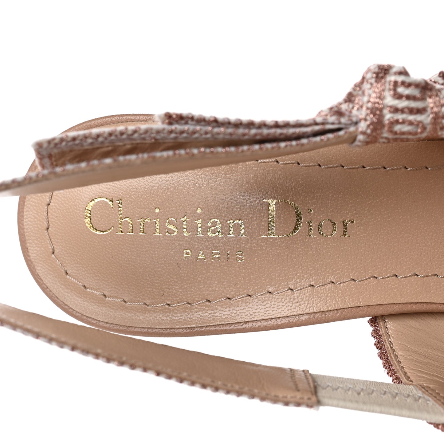Laminated Cotton Embroidered J'Adior Slingback 65mm Pumps 35 Rose Des Ve