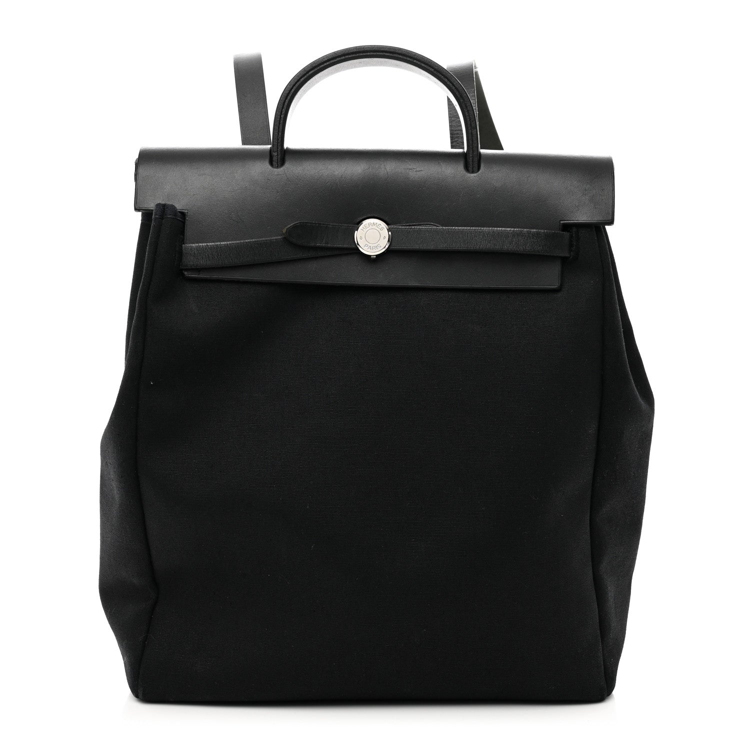 Hermes Toile Vache Calfskin Herbag 30 PM Backpack Black 1 of 11