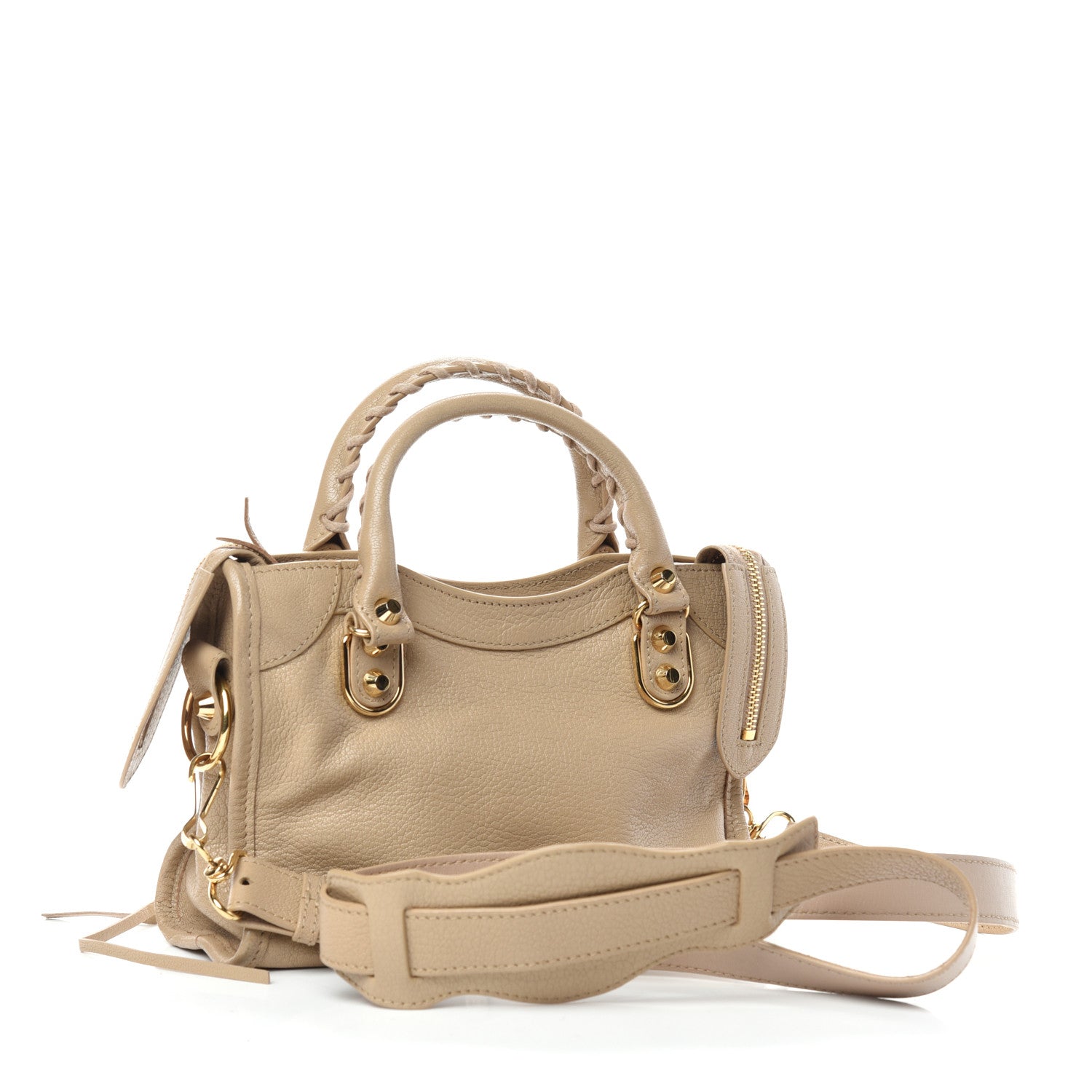 Balenciaga Chevre Gold Metallic Edge Hardware Mini City Beige Oryx 3 of 8