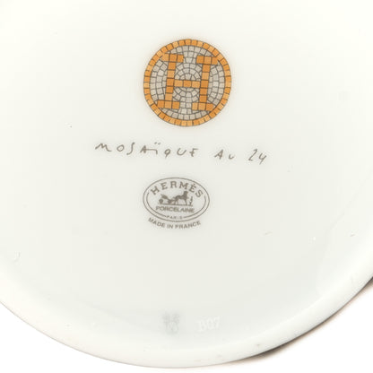 Hermes Porcelain 24 Gold Mosaique Teapot Cup Set Gold 13 of 18
