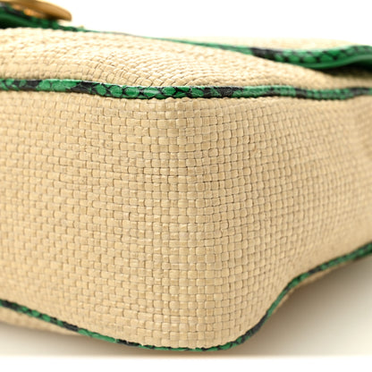 Gucci Raffia Elaphe Matelasse Small GG Marmont Shoulder Bag Natural New Shamarock 10 of 10