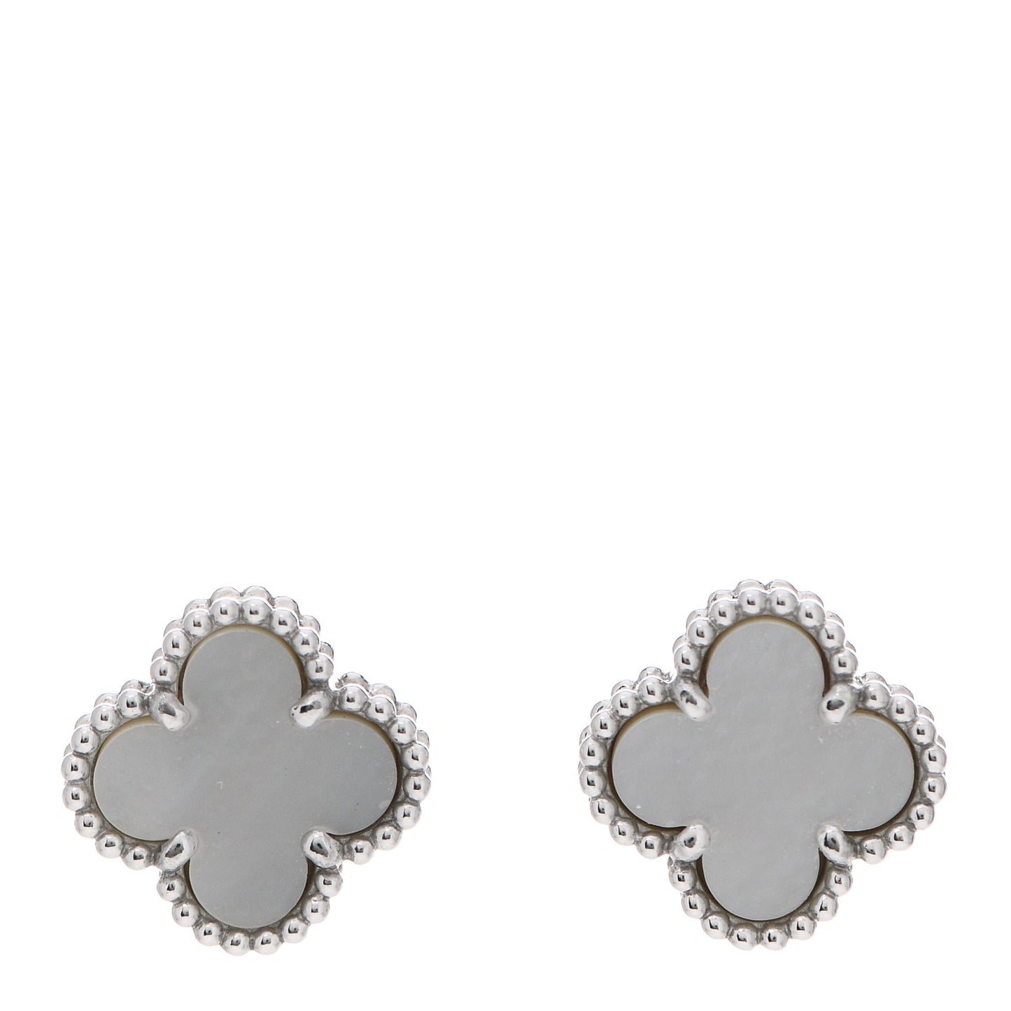 18K White Gold Mother of Pearl Sweet Alhambra Earrings