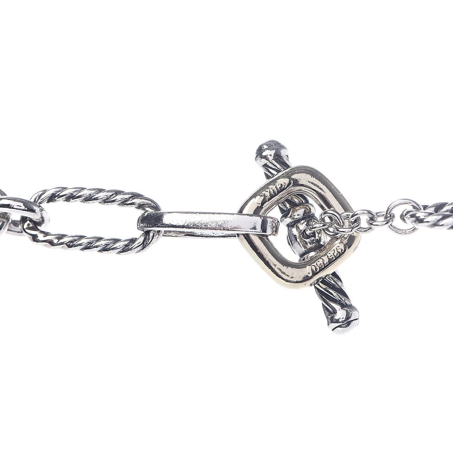 Sterling Silver 18K Yellow Gold Figaro Chain Link Necklace