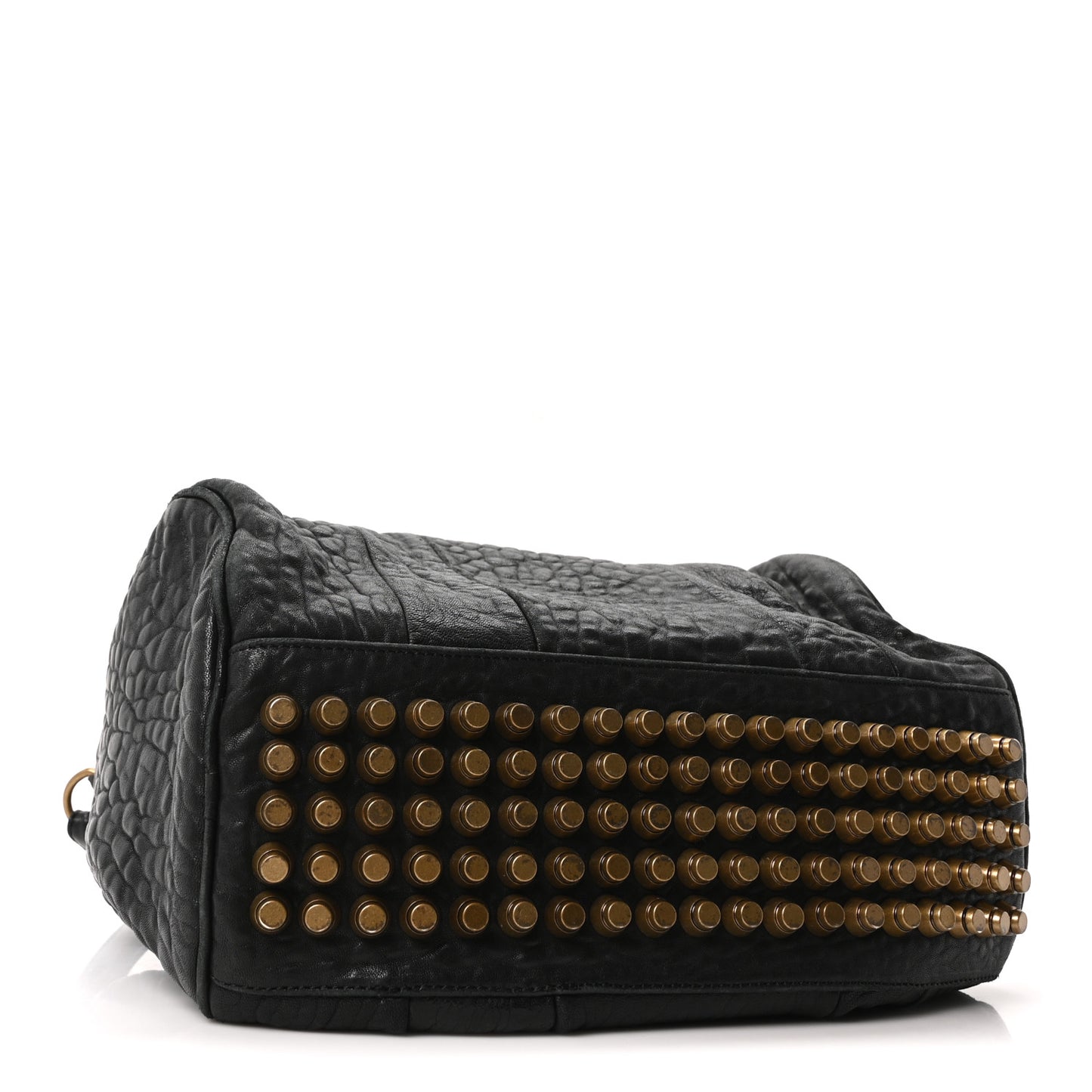 Pebbled Lambskin Rocco Black Antique Brass Hardware