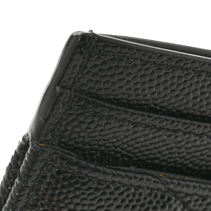 Saint Laurent Grain De Poudre Matelasse Chevron Monogram Credit Card Case Black 10 of 10