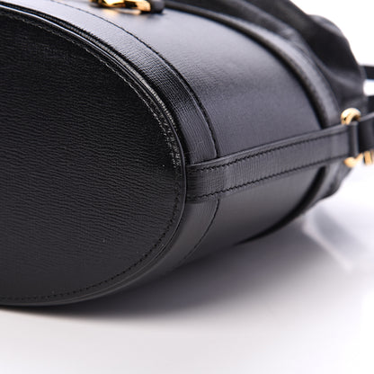 Gucci Azalea Sakai Calfskin Horsebit 1955 Drawstring Bucket Bag Black 9 of 9
