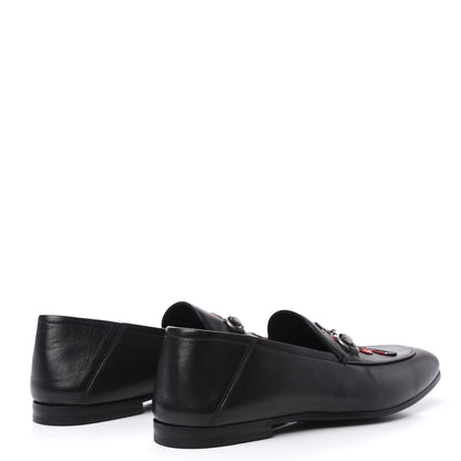 Gucci Lambskin Kingsnake Embroidered Mens Brixton Horsebit Loafers 9.5 Black 4 of 11