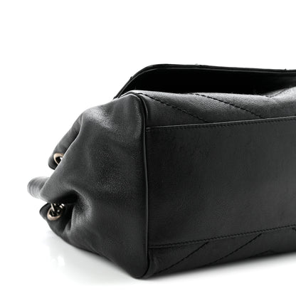 Saint Laurent Pebbled Lambskin Chevron Monogram Small Nolita Black 9 of 10
