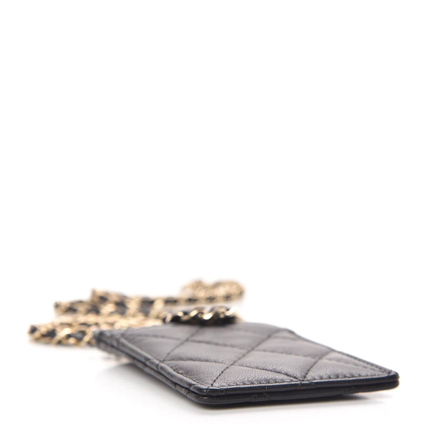 Chanel Lambskin Quilted Card Holder On Chain Black 4 of 8