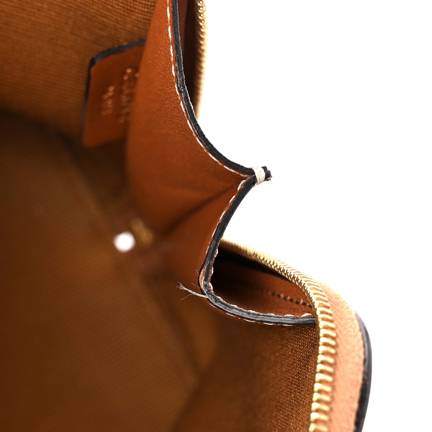 Lambskin Triomphe Canvas Embroidered Logo Clutch With Chain Tan