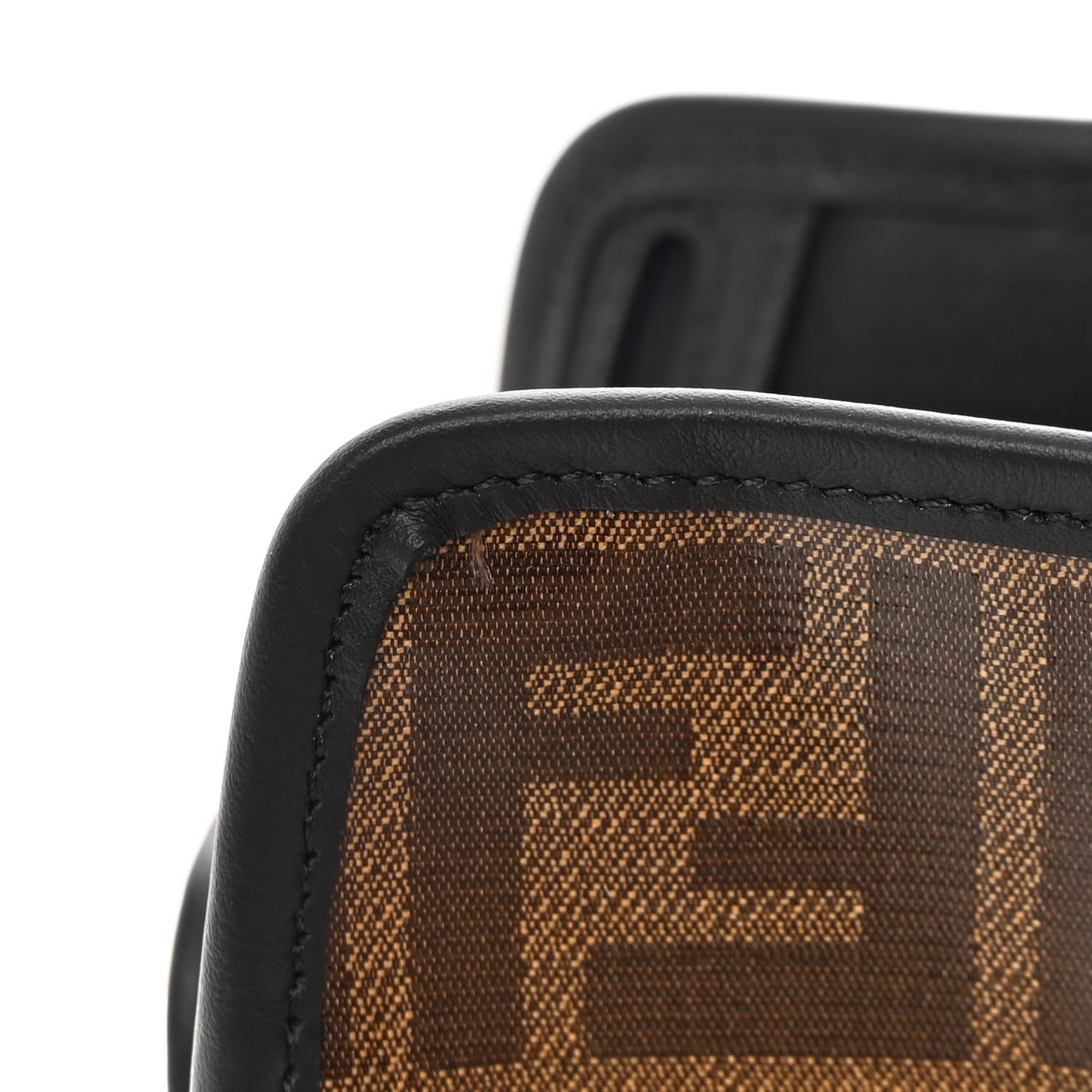 Glazed Fabric Vitello Century FF 1974 Stamp Patch Mini Peekaboo Defender Cover Mogano Panna Black