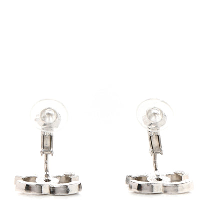 Chanel Crystal CC Earrings Silver Black 3 of 5