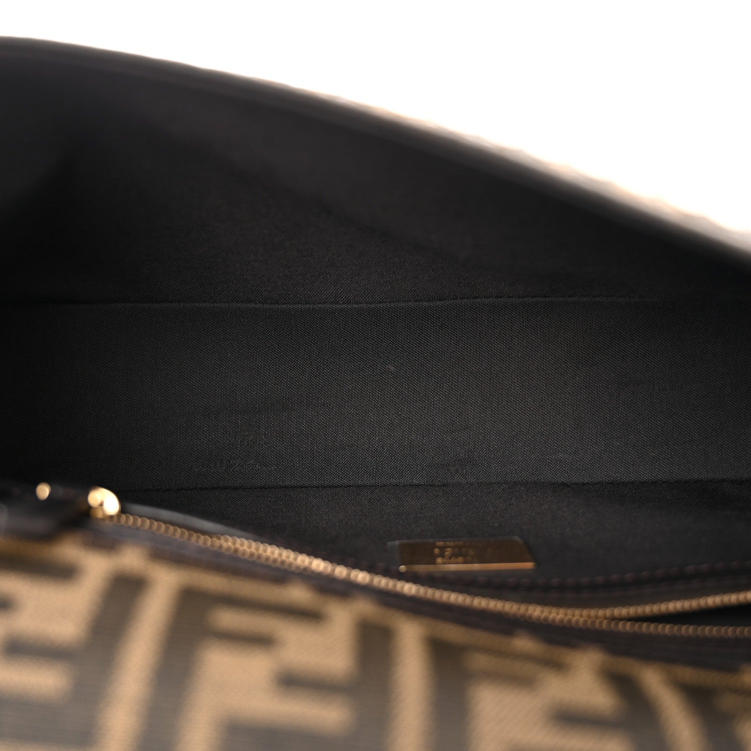 Fendi Fabric Jacquard Paillettes Vitello Seta FF 1974 Baguette Testa di Moro Real Ebano 5 of 11