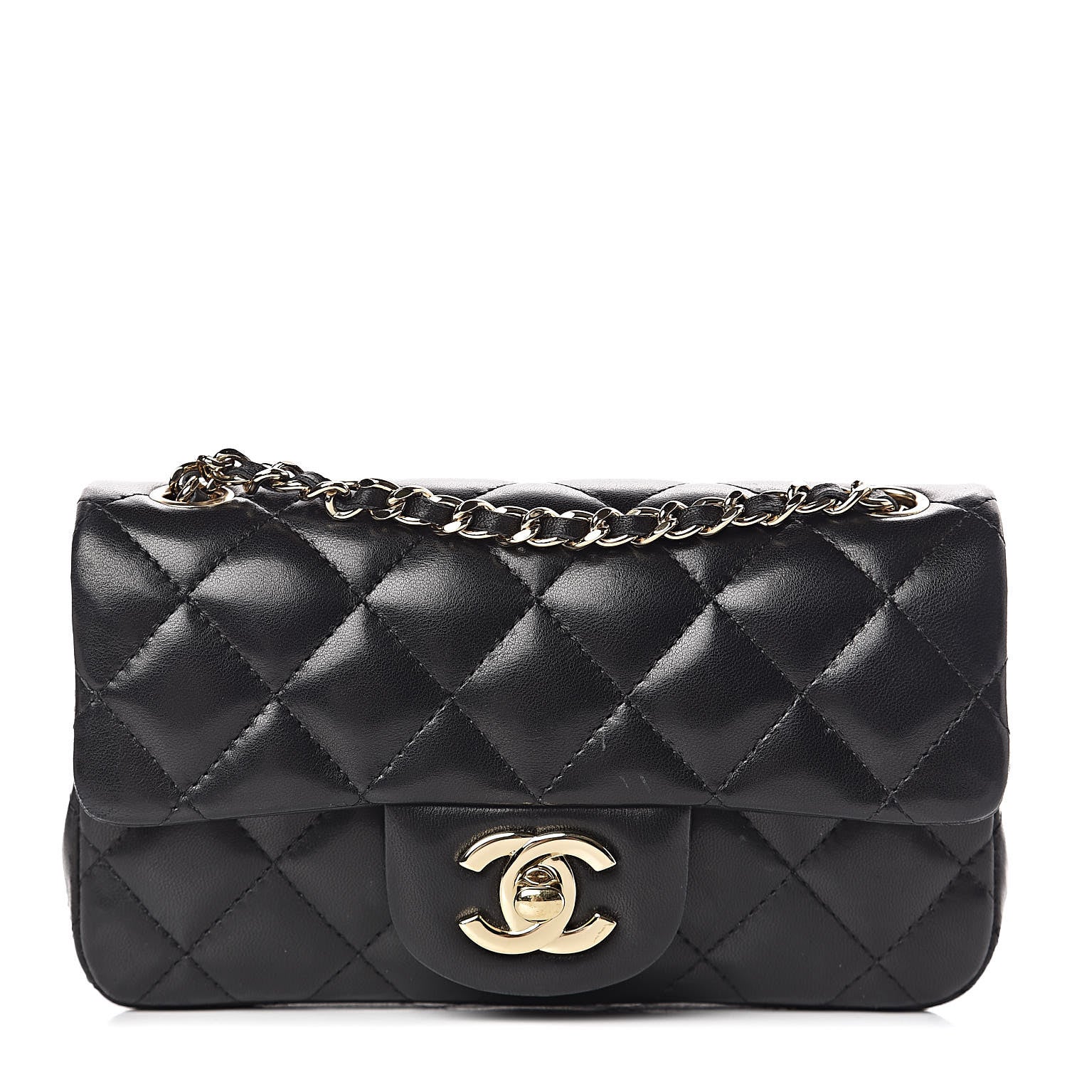 Chanel Lambskin Quilted Extra Mini Rectangular Flap Black 1 of 13