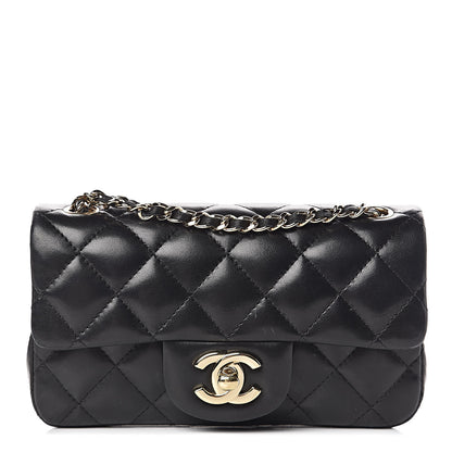 Chanel Lambskin Quilted Extra Mini Rectangular Flap Black 1 of 13