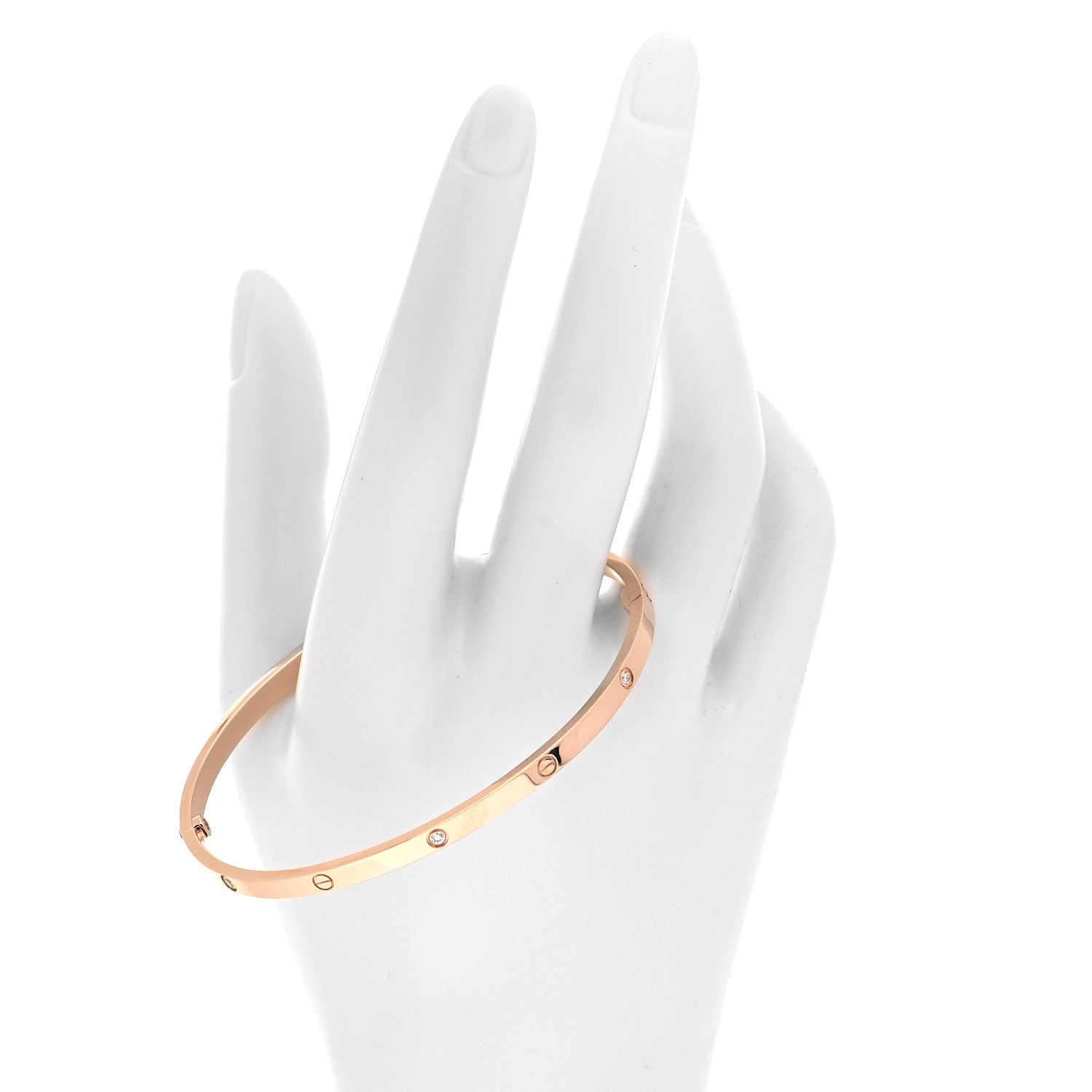 Cartier 18K Pink Gold 6 Diamond Small LOVE Bracelet 20 2 of 6