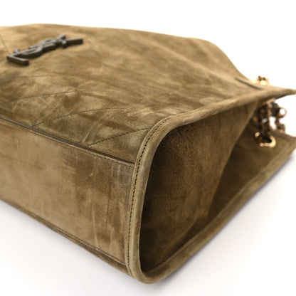 Saint Laurent Suede Matelasse Monogram Medium Niki Shopper Tote New Barley 9 of 9