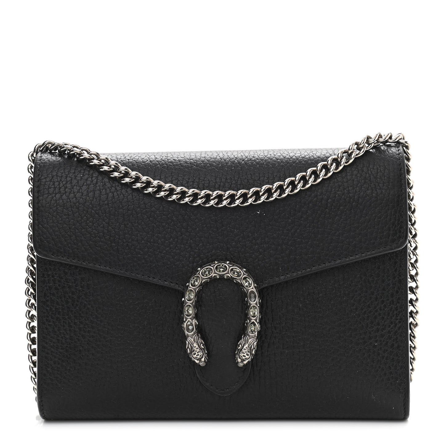 Calfskin Mini Dionysus Chain Wallet Black