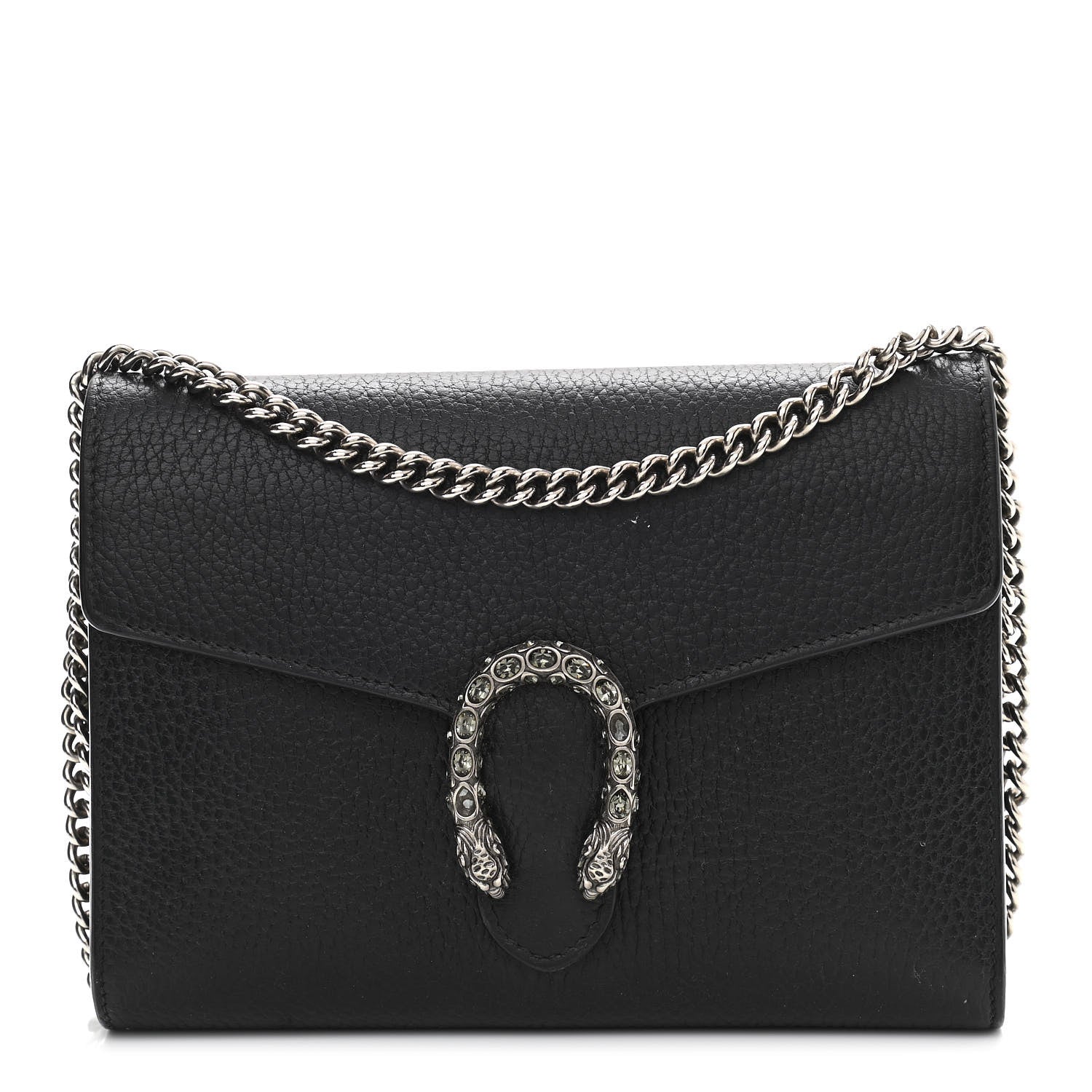 Gucci Calfskin Mini Dionysus Chain Wallet Black 1 of 15