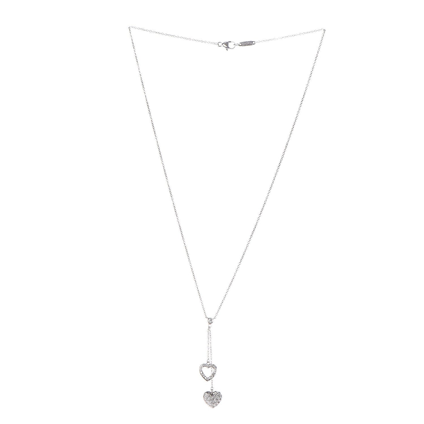 Platinum Diamonds Heart Lariat Necklace