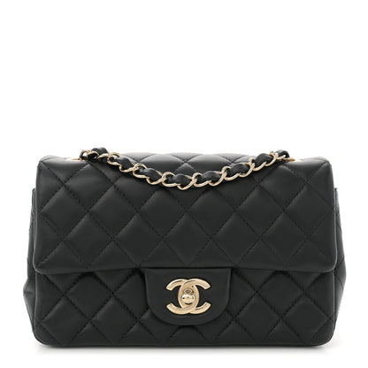 Chanel Lambskin Quilted Mini Rectangular Flap Black 1 of 12