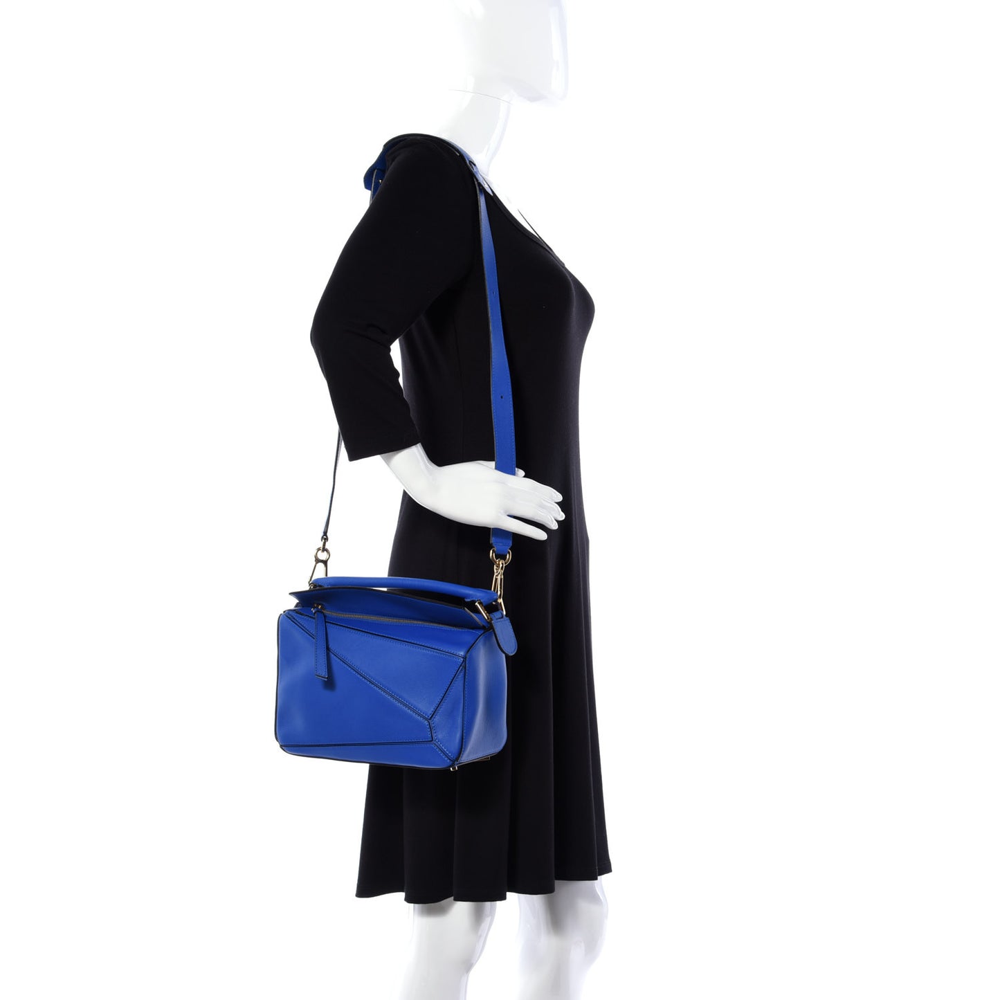 Calfskin Small Puzzle Bag Electric Blue