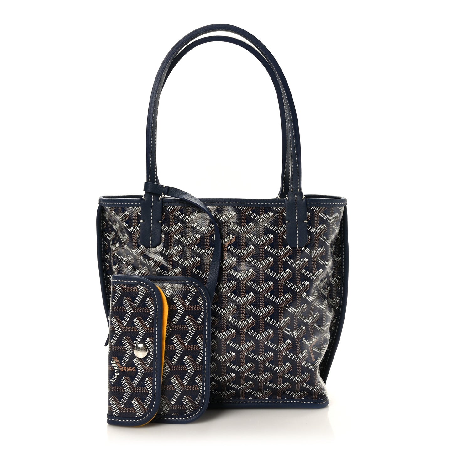 Goyardine Reversible Mini Anjou Navy