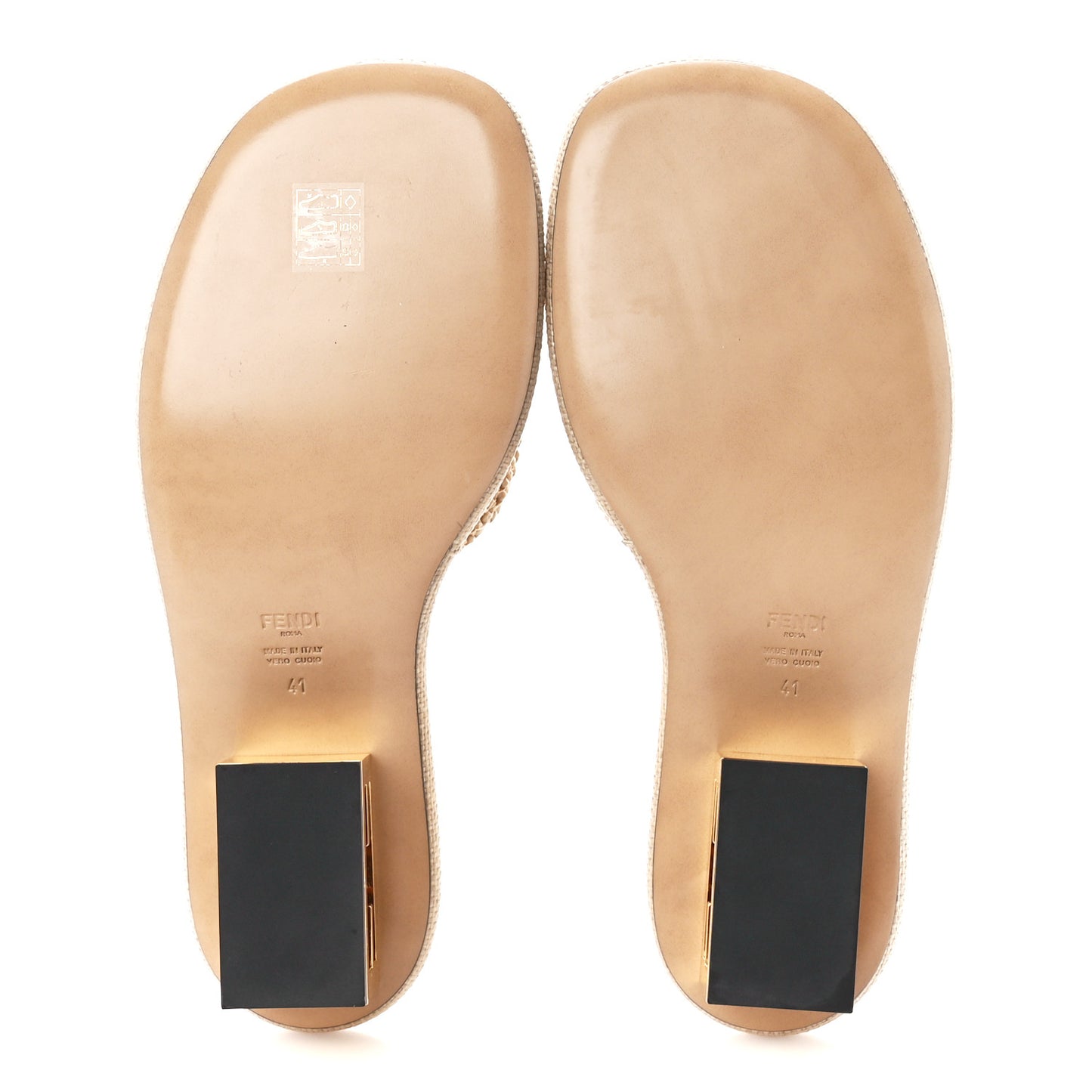Raffia Intreccio Baguette 60mm Slide Sandals 41 Paglia