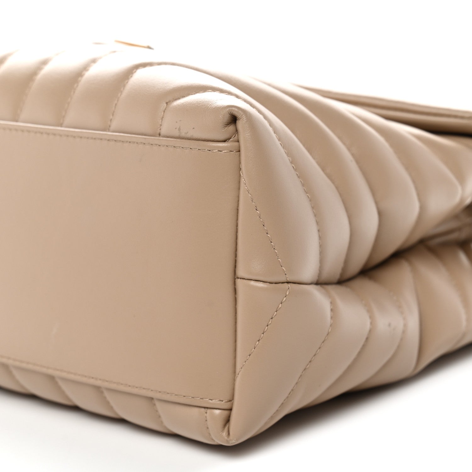 Saint Laurent Calfskin Y Quilted Monogram Medium Loulou Chain Satchel Dark Beige 10 of 11