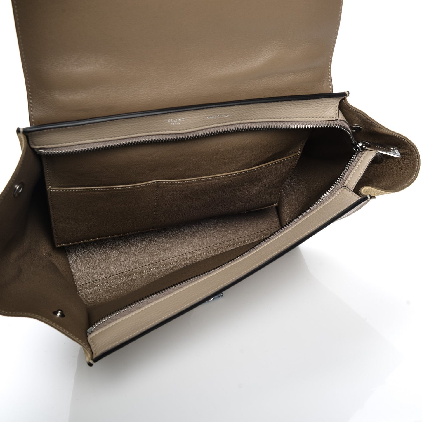 Drummed Calfskin Suede Small Trapeze Dune