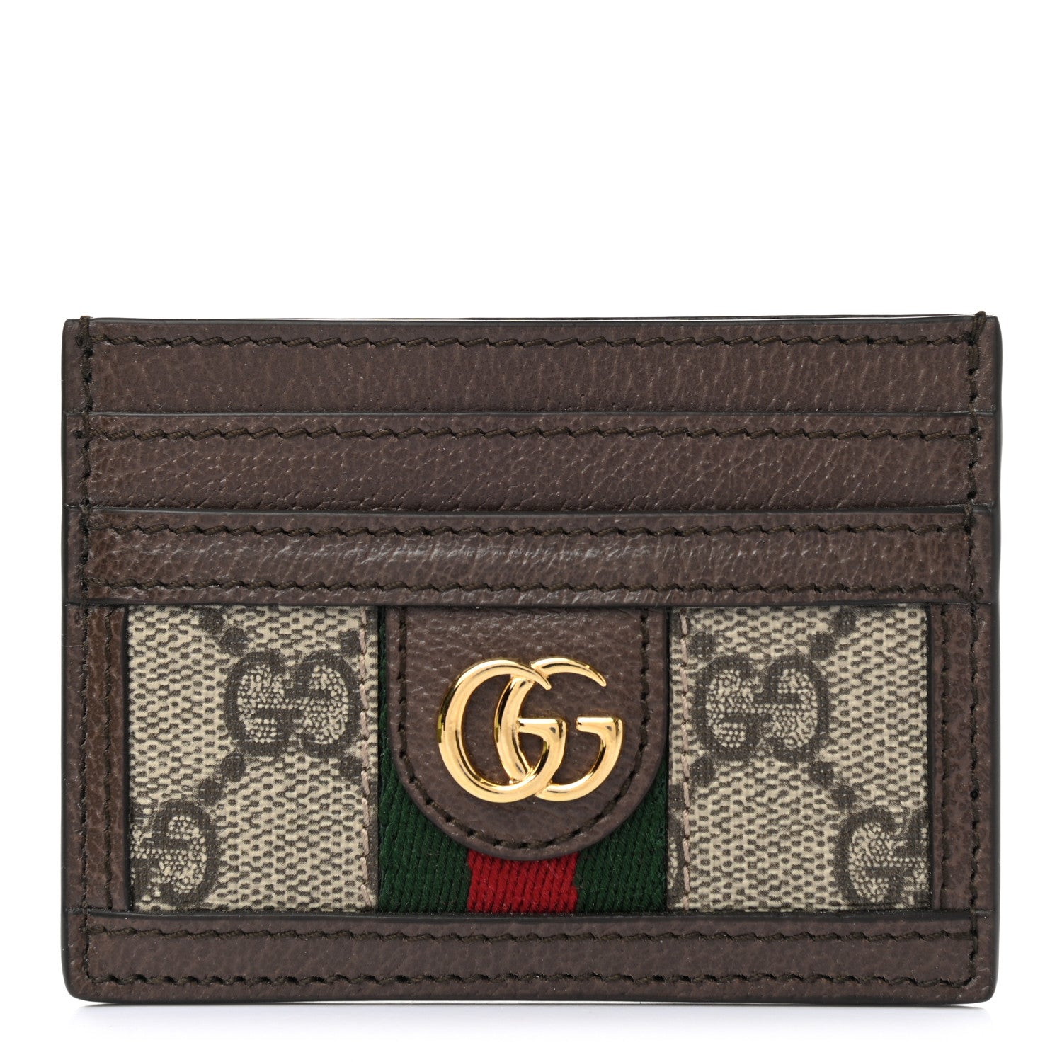 Gucci GG Supreme Monogram Ophidia Card Holder Brown 1 of 7