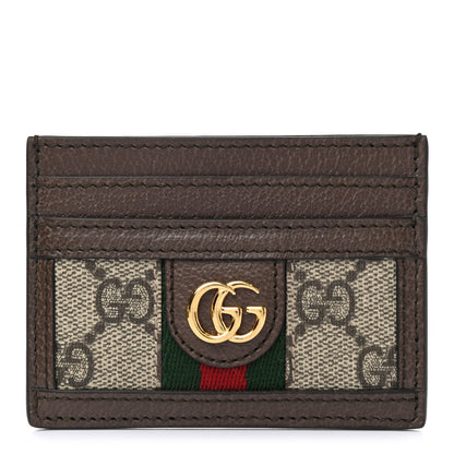 Gucci GG Supreme Monogram Ophidia Card Holder Brown 1 of 7