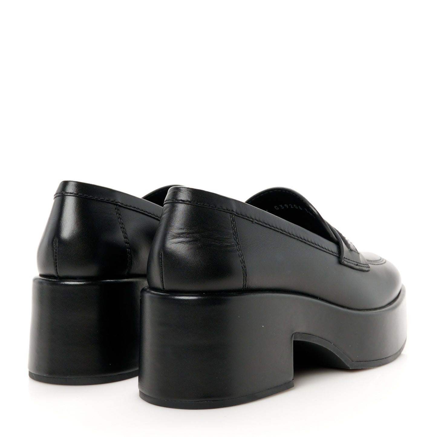Calfskin CC Platform Loafers 36.5 Black