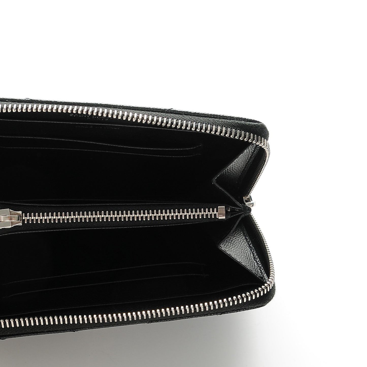 Grain De Poudre Matelasse Chevron Monogram Zip Around Wallet Black