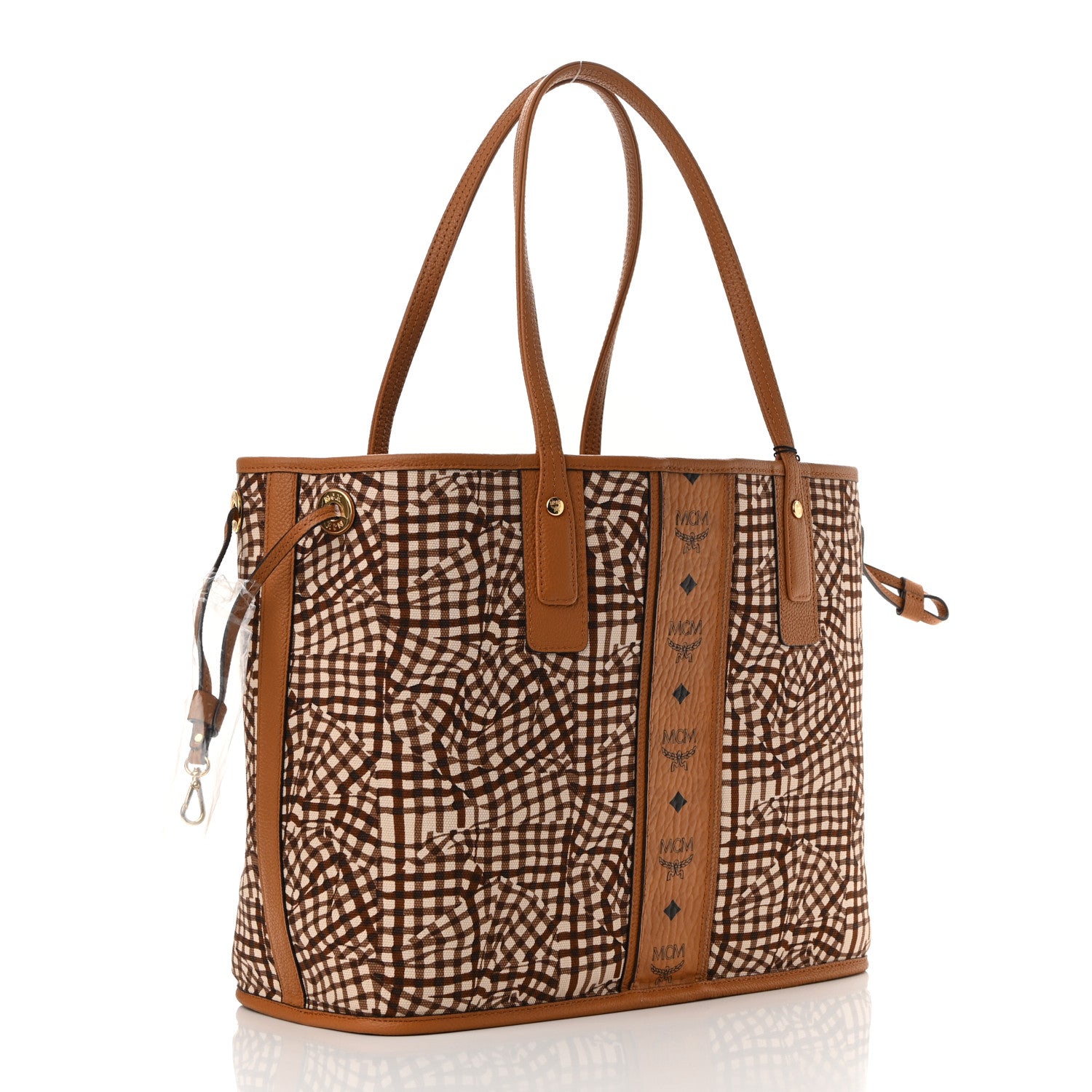 MCM Calfskin Medium Liz Reversible Shopper Tote Cognac 6 of 17