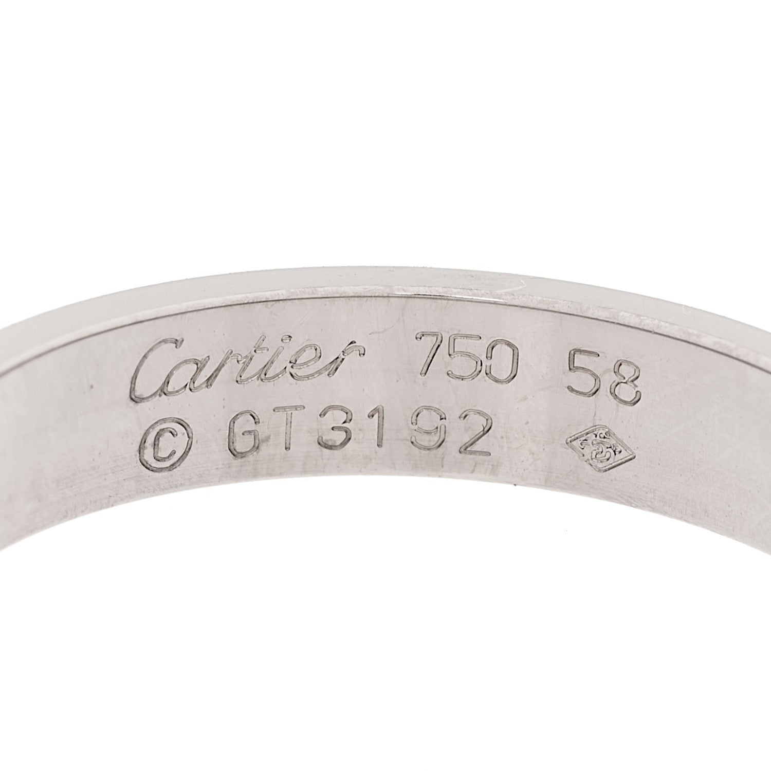 Cartier 18K White Gold 3.5mm LOVE Wedding Band Ring 58 8.5 4 of 4
