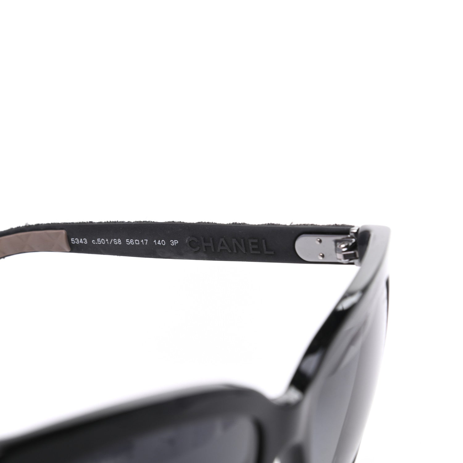 Chanel Acetate Denim Quilted Polarized CC Sunglasses 5343-Q Black 5 of 8