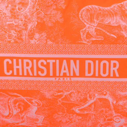 Christian Dior Canvas Embroidered Toile De Jouy Diortravel Zipped Pouch Orange 10 of 10