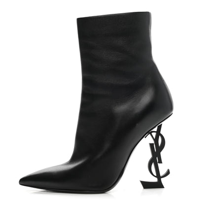 Saint Laurent Calfskin Opyum Ankle Boots 36 Black 1 of 12